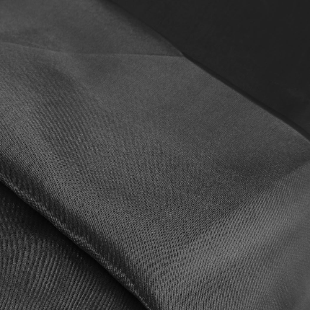 DreamZ Silky Satin Sheets Fitted Black - Levede