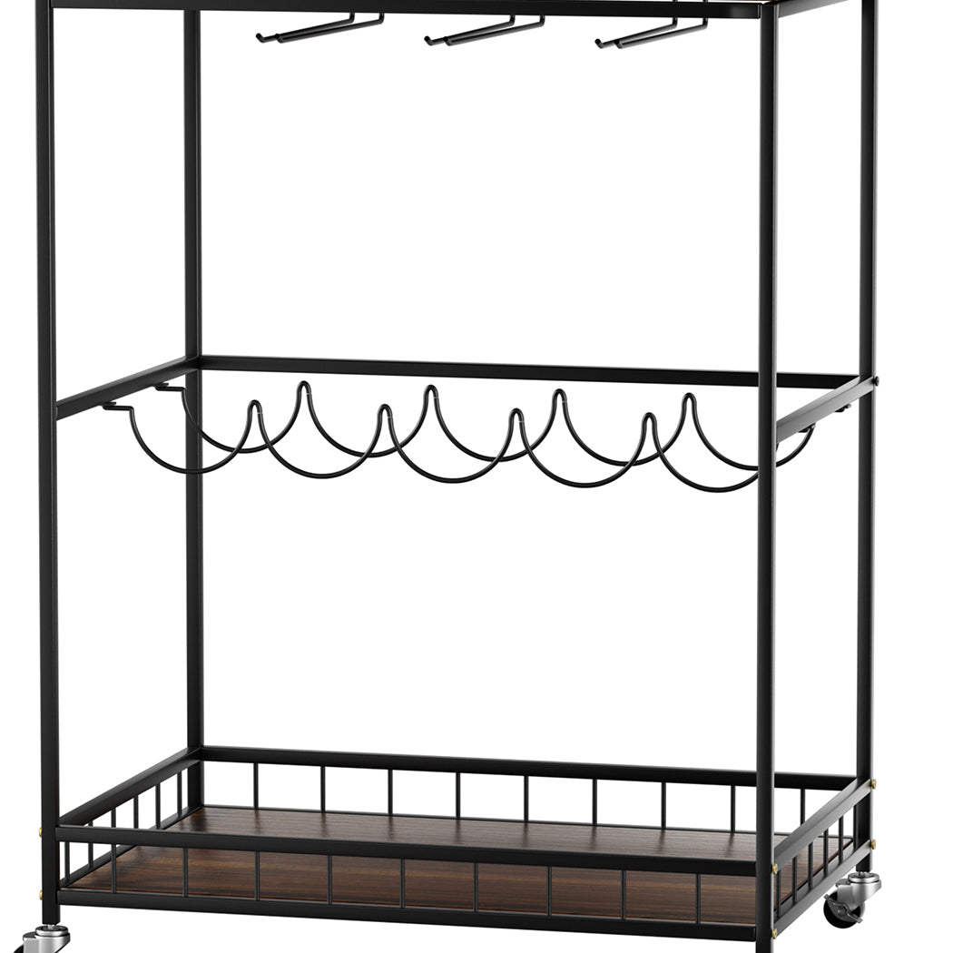 Levede Wooden Bar Cart Drinks Trolley 3 Tire - Levede