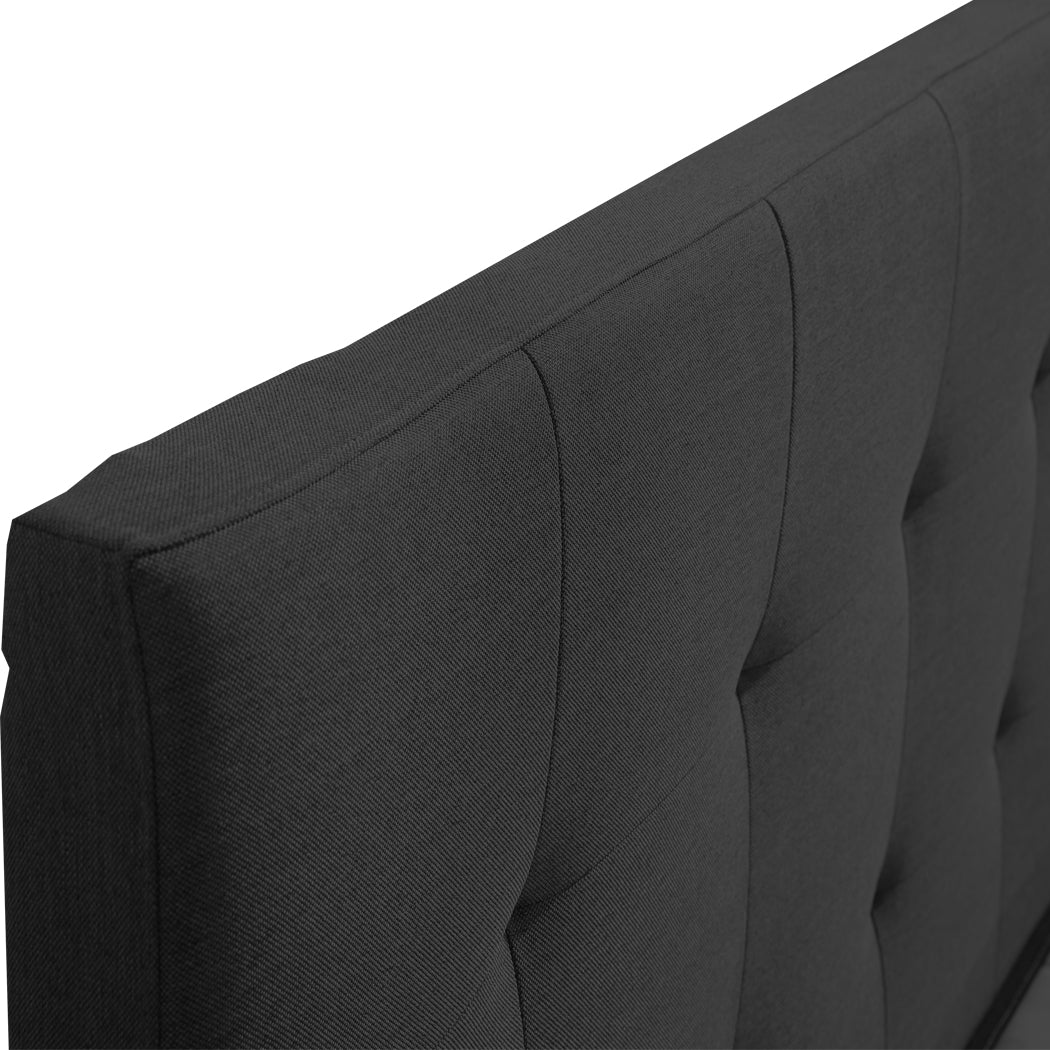 Levede Fabric Bed Frame Tufted with Storage in Dark Grey - Levede