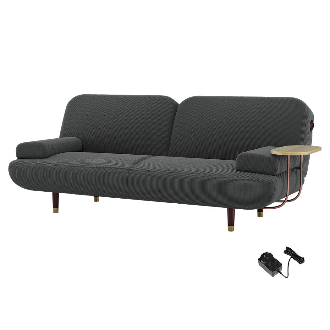 LEVEDE CONVERTIBLE SOFABED WITH USB CHARGE AND SIDE TABLE - Levede