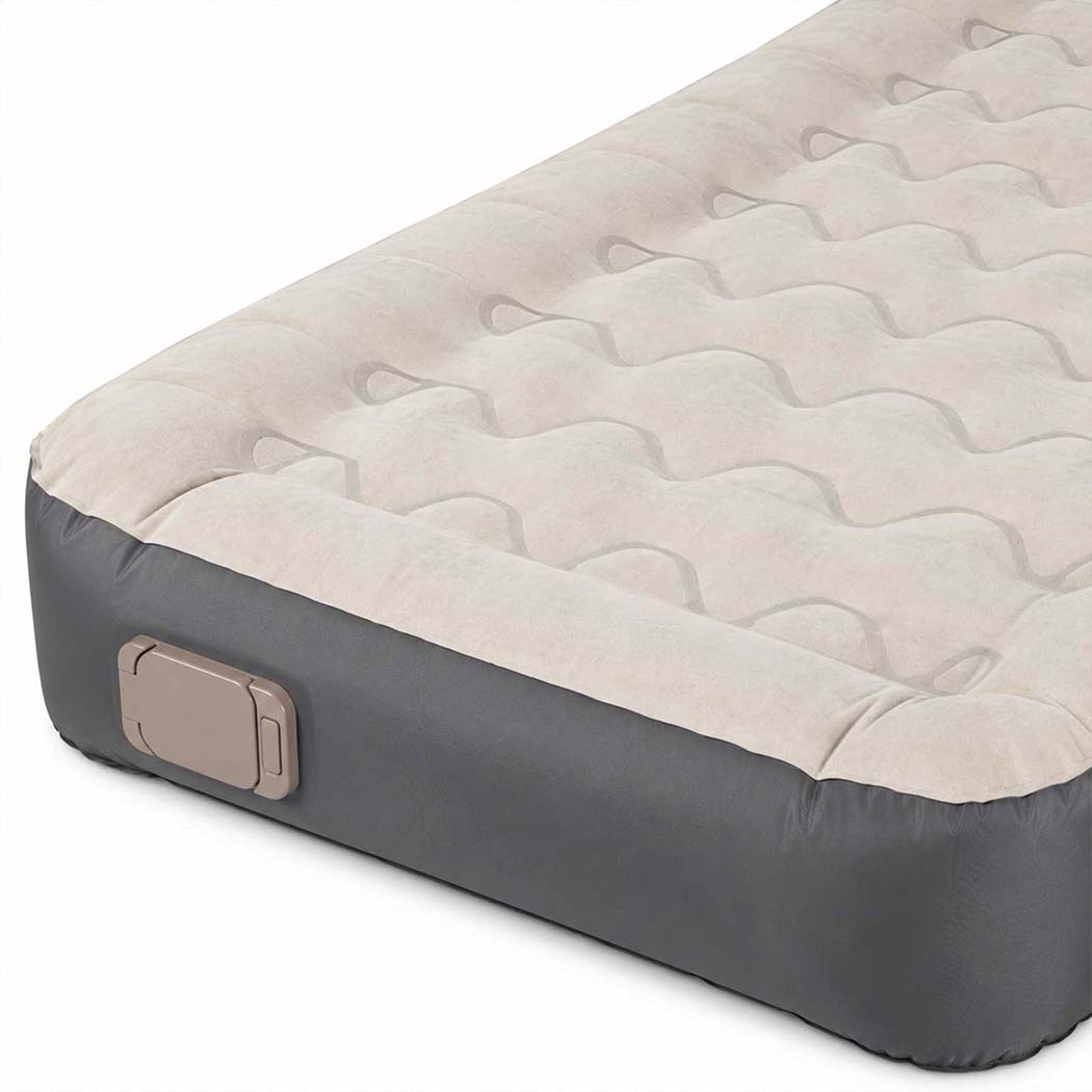 Inflatable Mattress TPU Air Bed with Pillow Pump Camping Single Grey