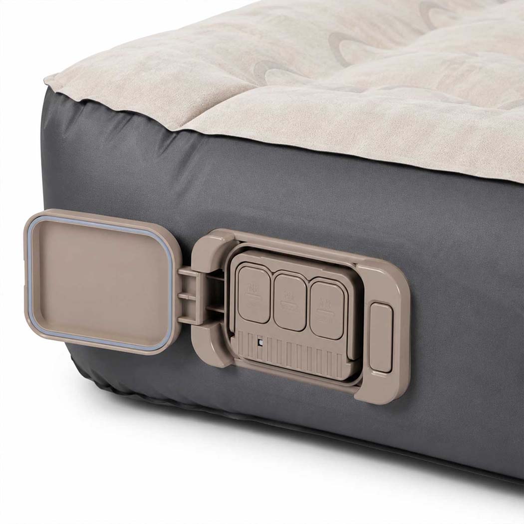 Inflatable Mattress TPU Air Bed with Pillow Pump Camping Single Grey