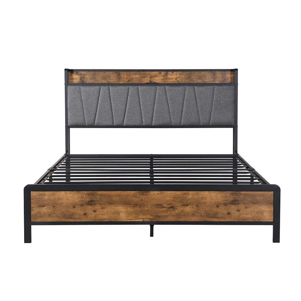 Industrial Bed Frame with USB Ports