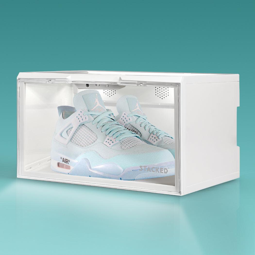 Sneaker Display Case With LED Voice Control - White