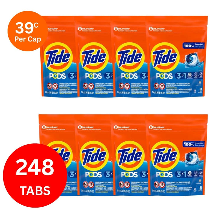 Tide 3in1 43c/Tab x 248 Clean Breeze Laundry Pods.