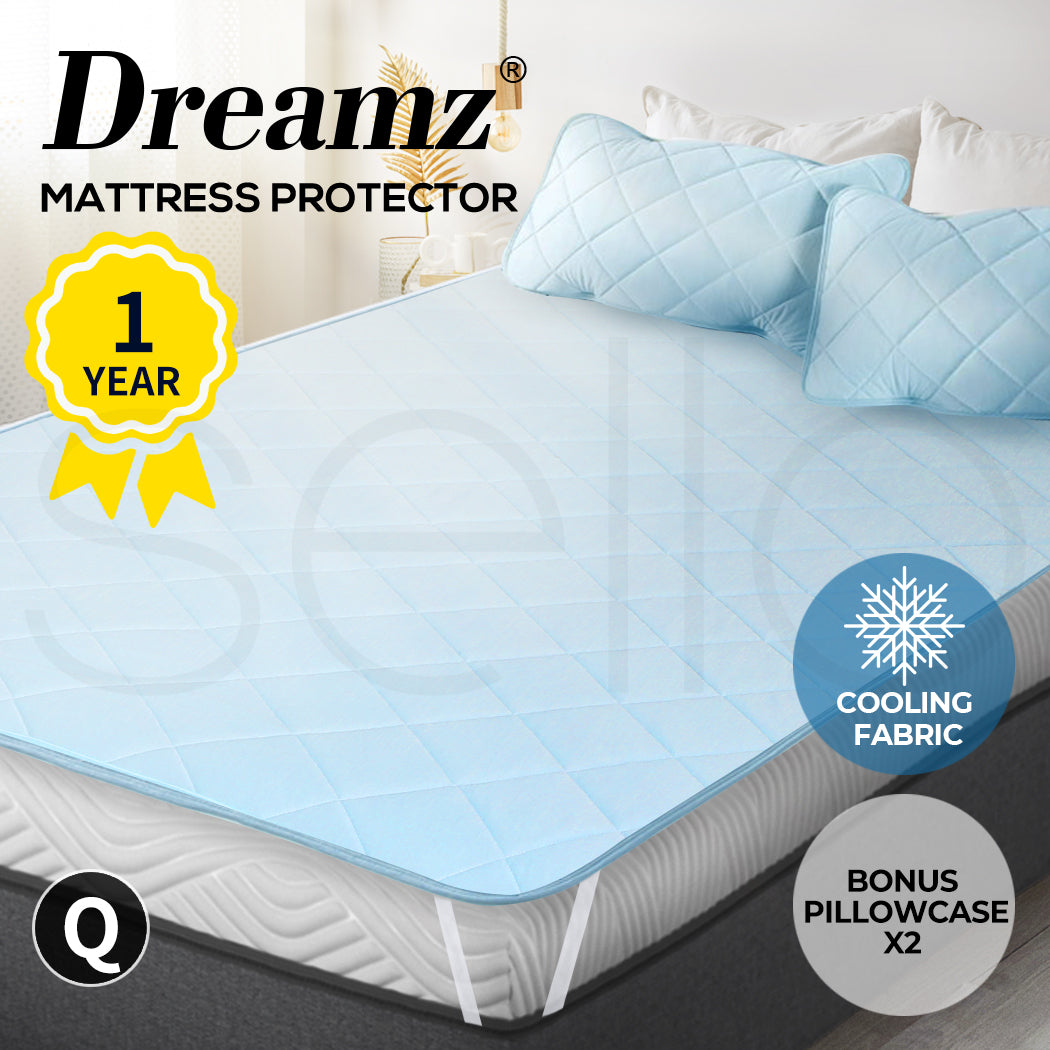 Dreamz Mattress Protector Cool Topper Queen