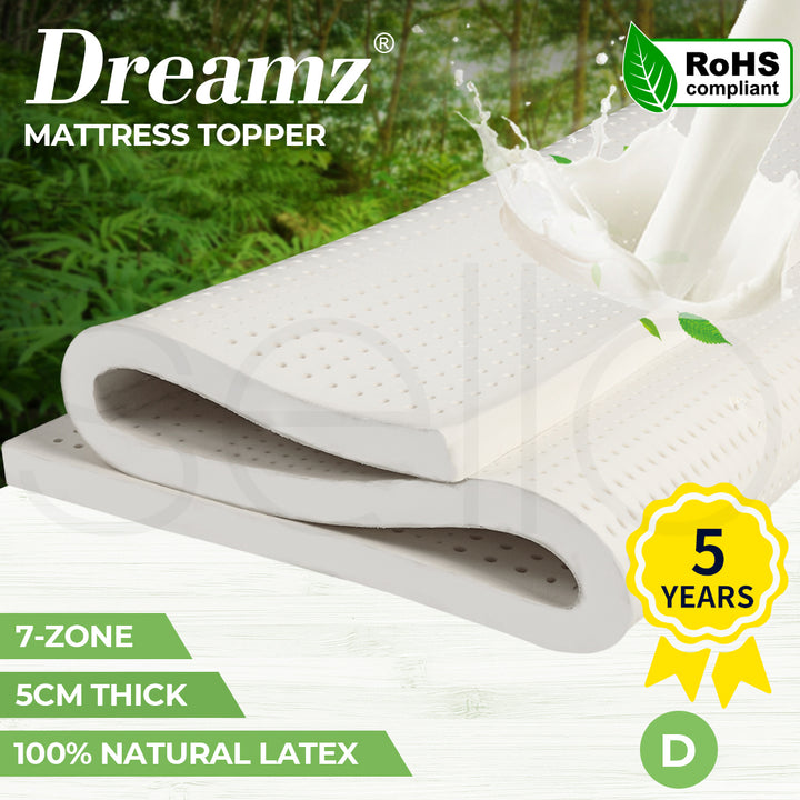 DreamZ Latex Mattress Topper for All Bed Sizes - Levede