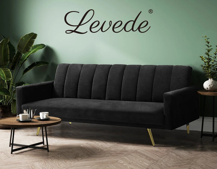 Sofa Bed Convertible Velvet Lounge Recliner Couch Sleeper 3 Seater