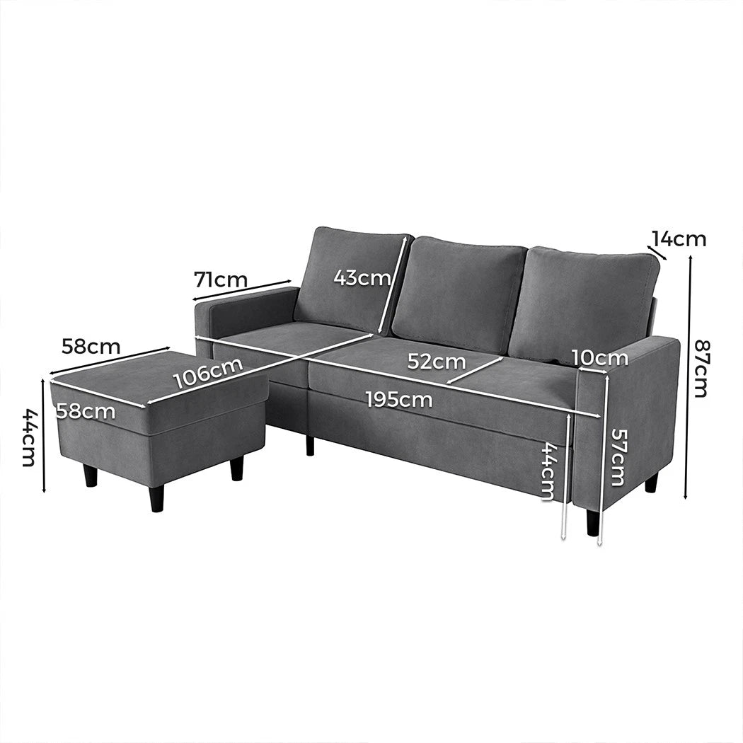 L-shaped Sectional Sofa Lounge Chaise Set