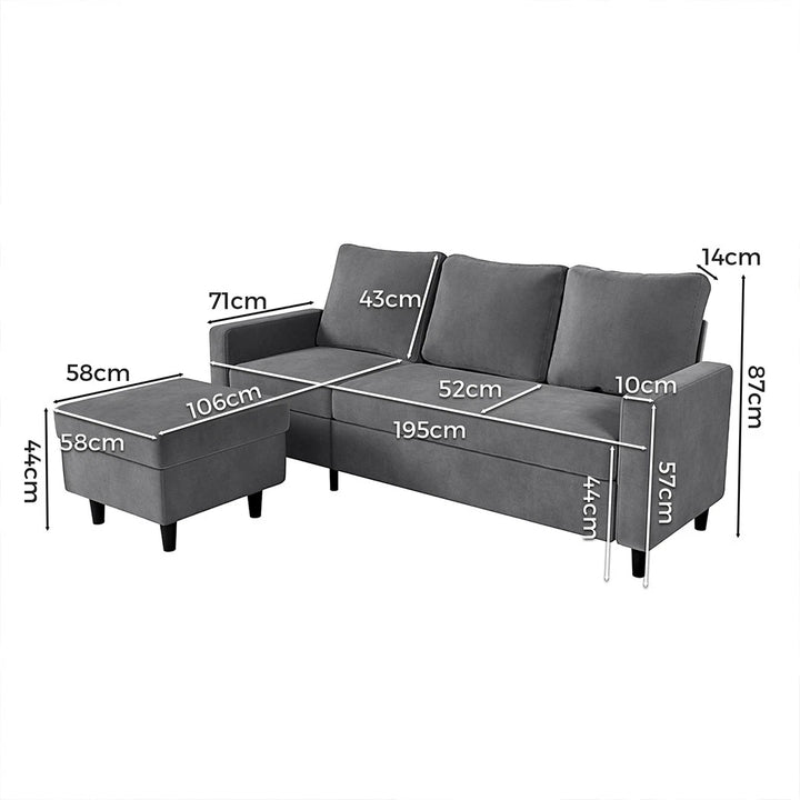 L-shaped Sectional Sofa Lounge Chaise Set