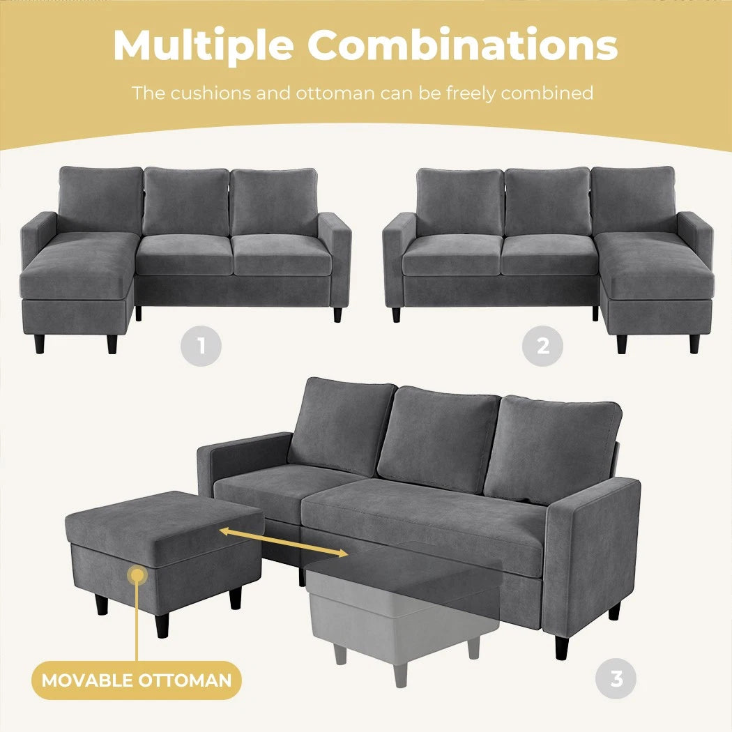 L-shaped Sectional Sofa Lounge Chaise Set
