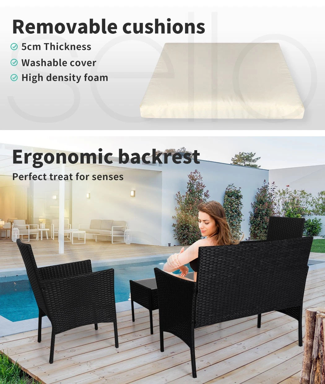 4PCS Outdoor Furniture Setting