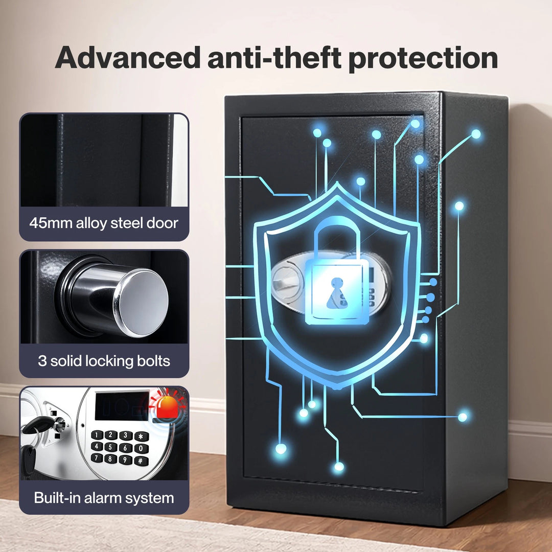 85L Safe Fireproof Security Box Home Office Cash Lock Deposit Password
