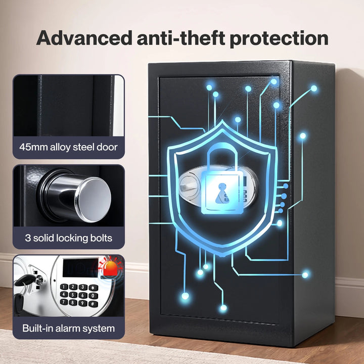 85L Safe Fireproof Security Box Home Office Cash Lock Deposit Password