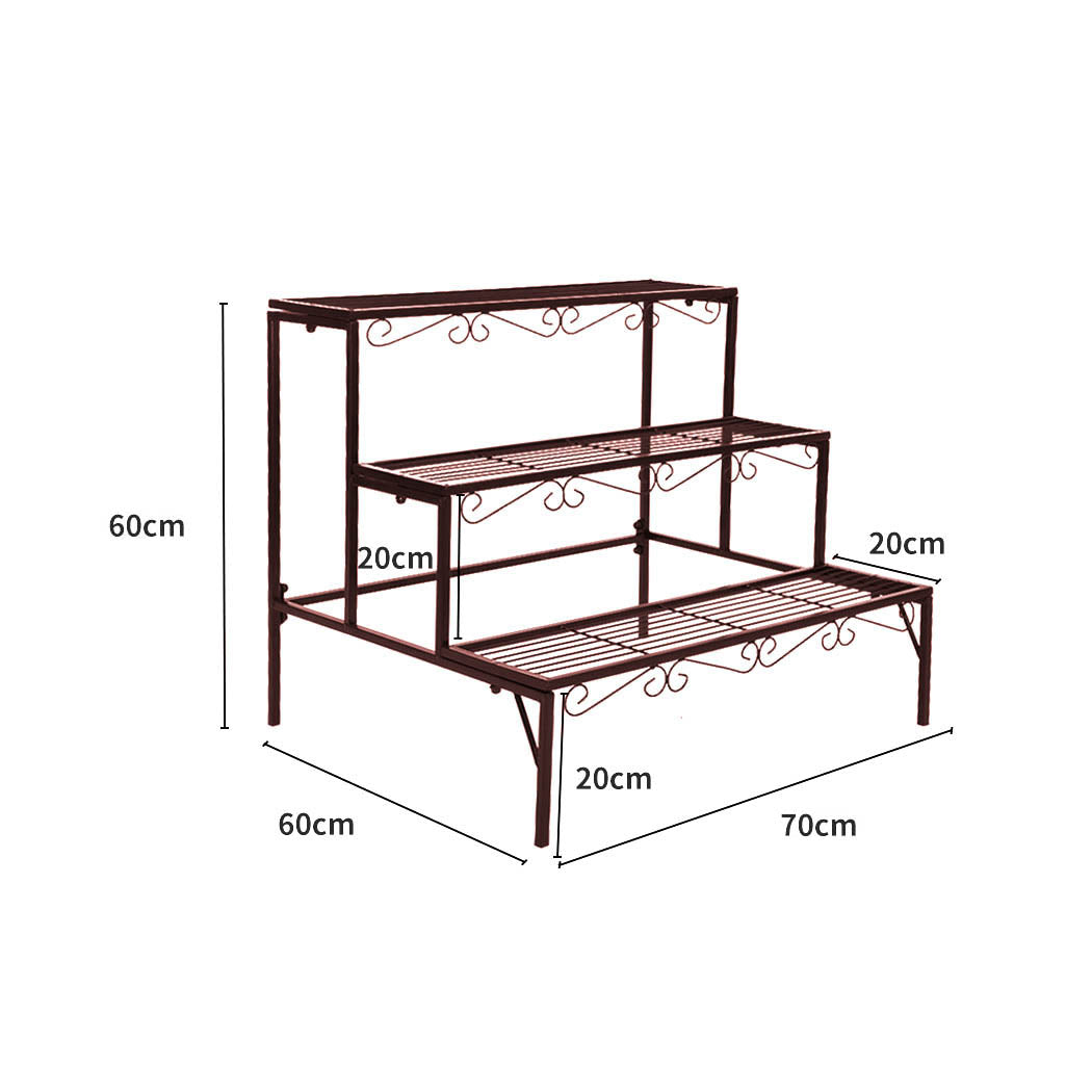 Levede Plant Stand 3 Tier Rectangle-1831592831941218306