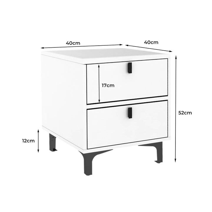 white Drawer Storage Bedside Table Dimensions 