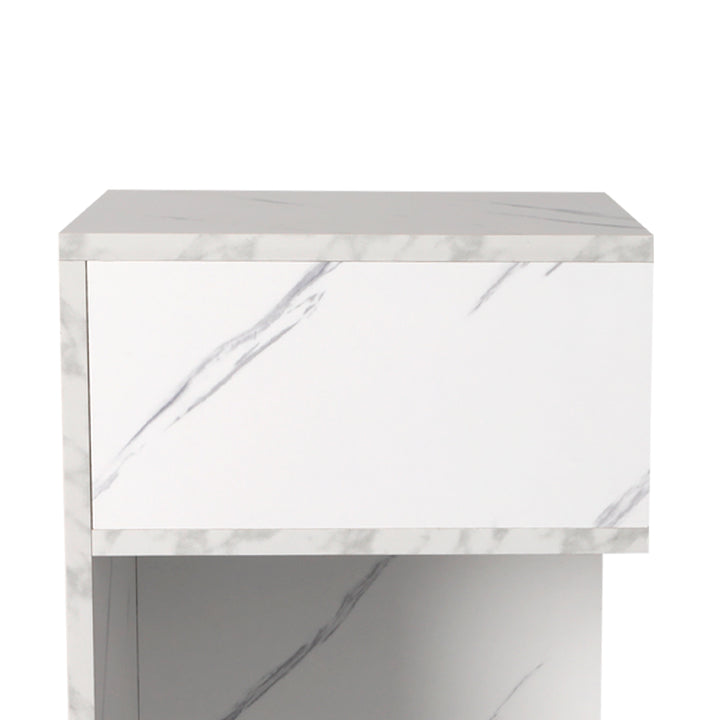 white S Shape Bedside Table