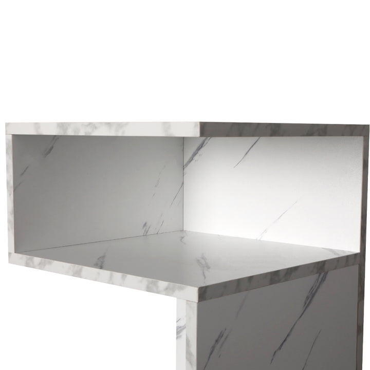 white S Shape Bedside Table shelf