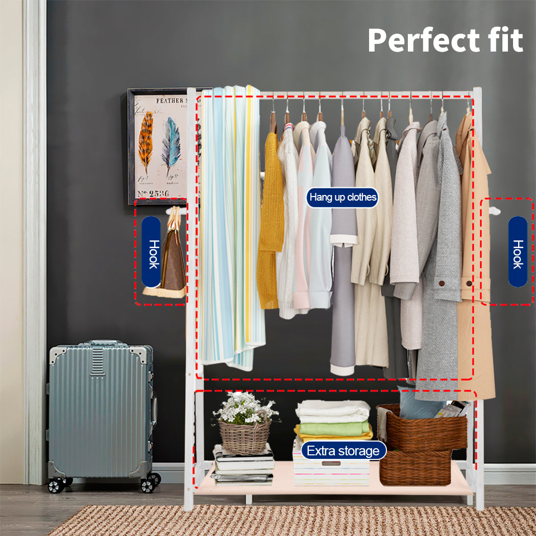 Levede Clothes Rack Wooden Wardrobe - Levede