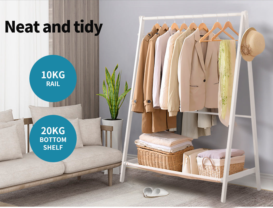 Levede Clothes Rack Wooden Wardrobe - Levede