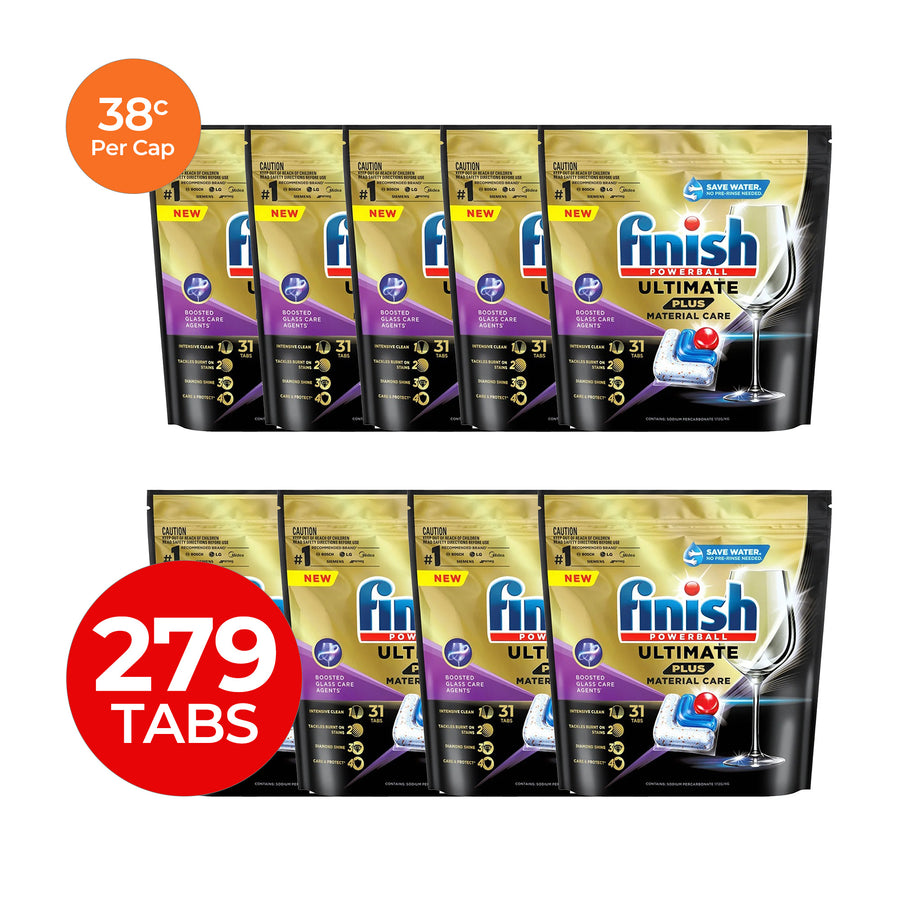 Finish Ultimate Plus 38c/Tab x 279 Dishwasher Tablets.